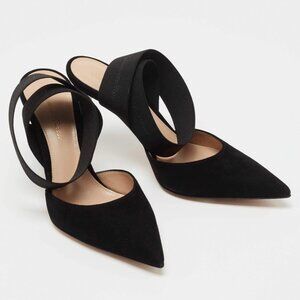 Gianvito Rossi Rhia Black Suede Pointed Pumps 39.5